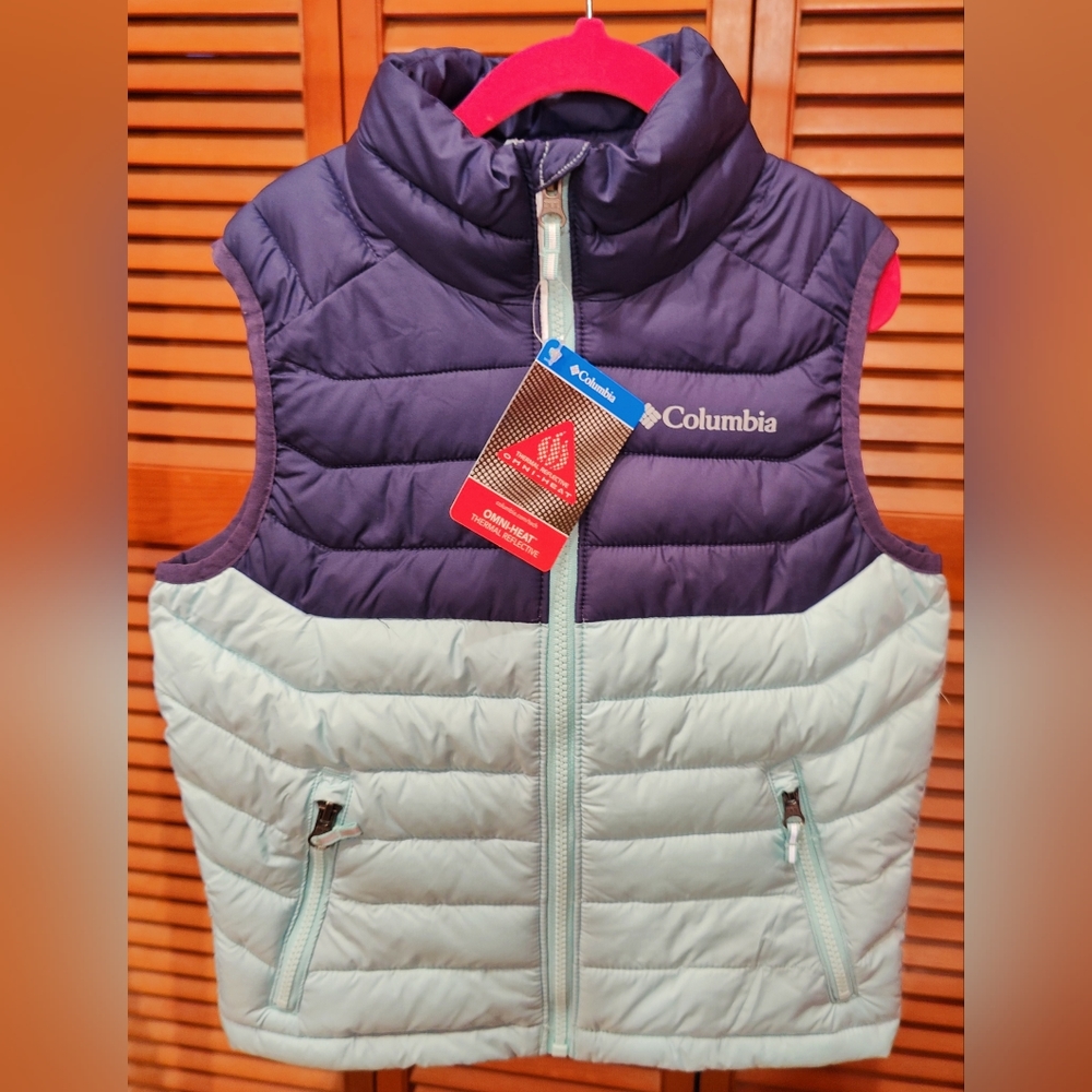 COLUMBIA GIRLS WHITE OUT PUFFER VEST